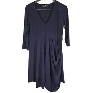 Sympli Deep Purple Asymetric Draped Dress Size 12